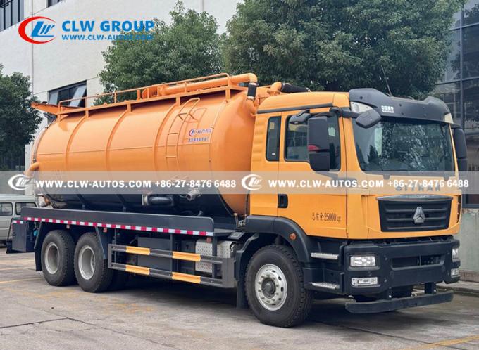 18m³ Combination Sewer Cleaning & Vacuum Truck operational view