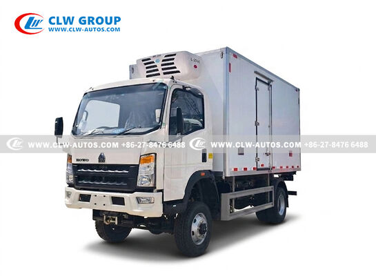 HOWO 4x4 Right-Hand Drive Refrigerated Truck with 5.4 Ton Electric Winch