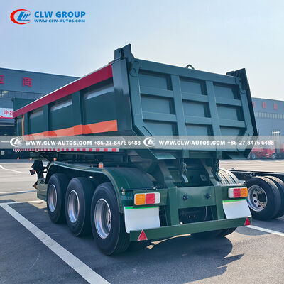 45T Rear-Tipping Semi-Trailer with HYVA Hydraulic Cylinder, 28T Yahua Landing Legs & 3-Axle Stability