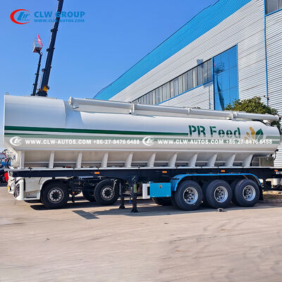 59.6m³ Carbon Steel Bulk Feed Transport Tanker with 360° Rotatable Auger - Tri-axle Bulk Feed Trailer