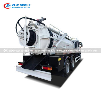 Dongfeng 6x4 10,000L Carbon Steel Tank Sewage Suction Truck with 375HP Diesel Engine & High-Pressure Washing System