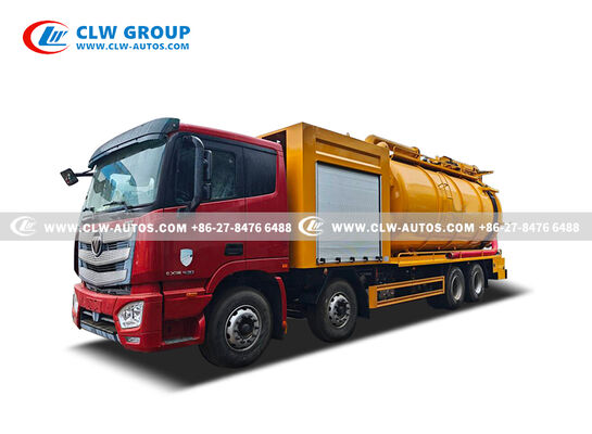 FOTON 8x4 Heavy-Duty Combination Sewer Cleaning & Vacuum Truck with High-Pressure Jetting and High-Efficiency Vacuum System